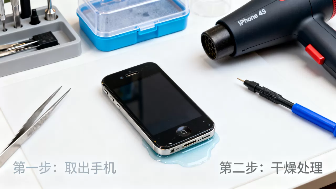 iphone4s进水没声音怎么办，iphone4s进水维修