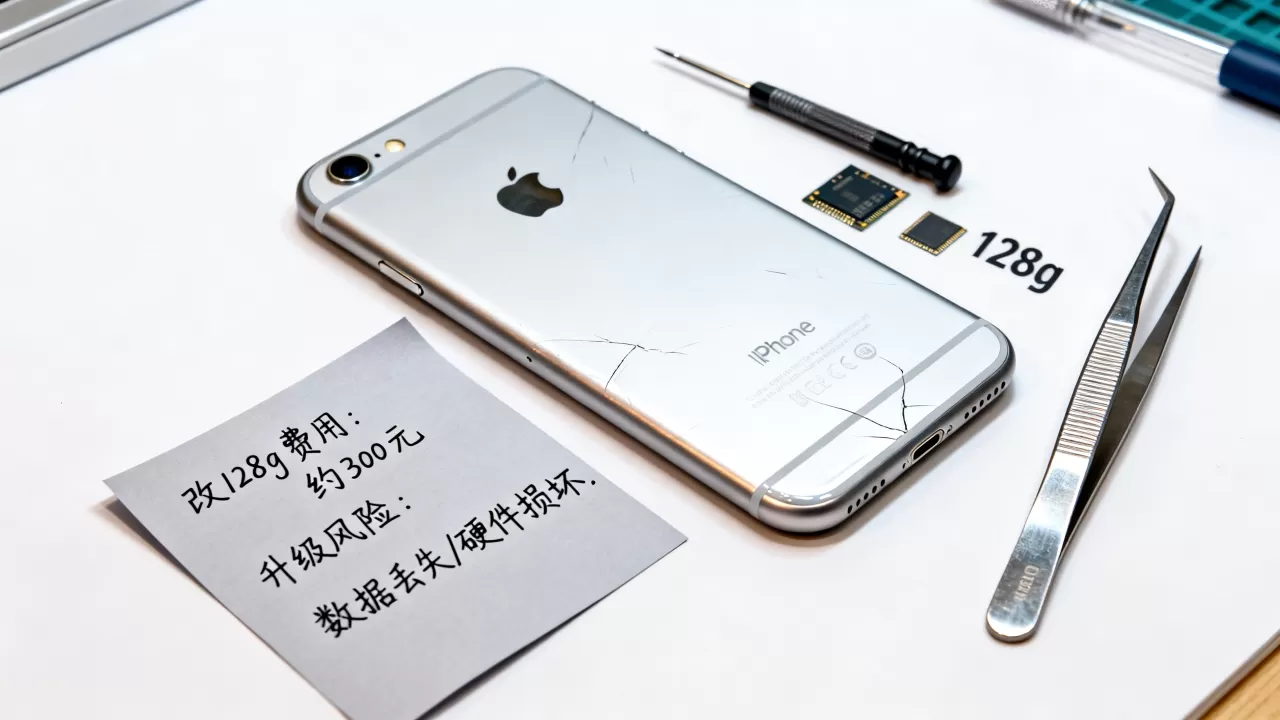 iphone6 16g改128g多少钱，iphone6升级128g有风险吗