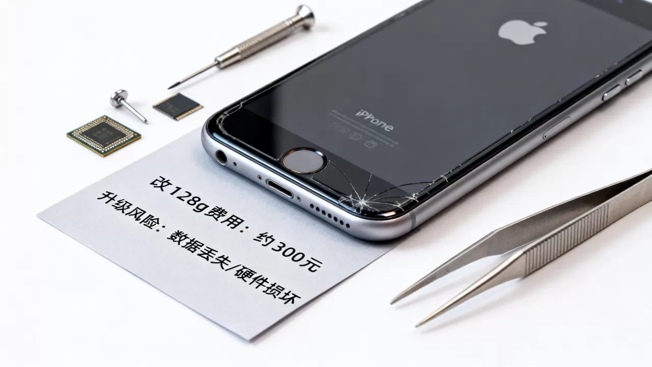iphone6 16g改128g多少钱，iphone6升级128g有风险吗