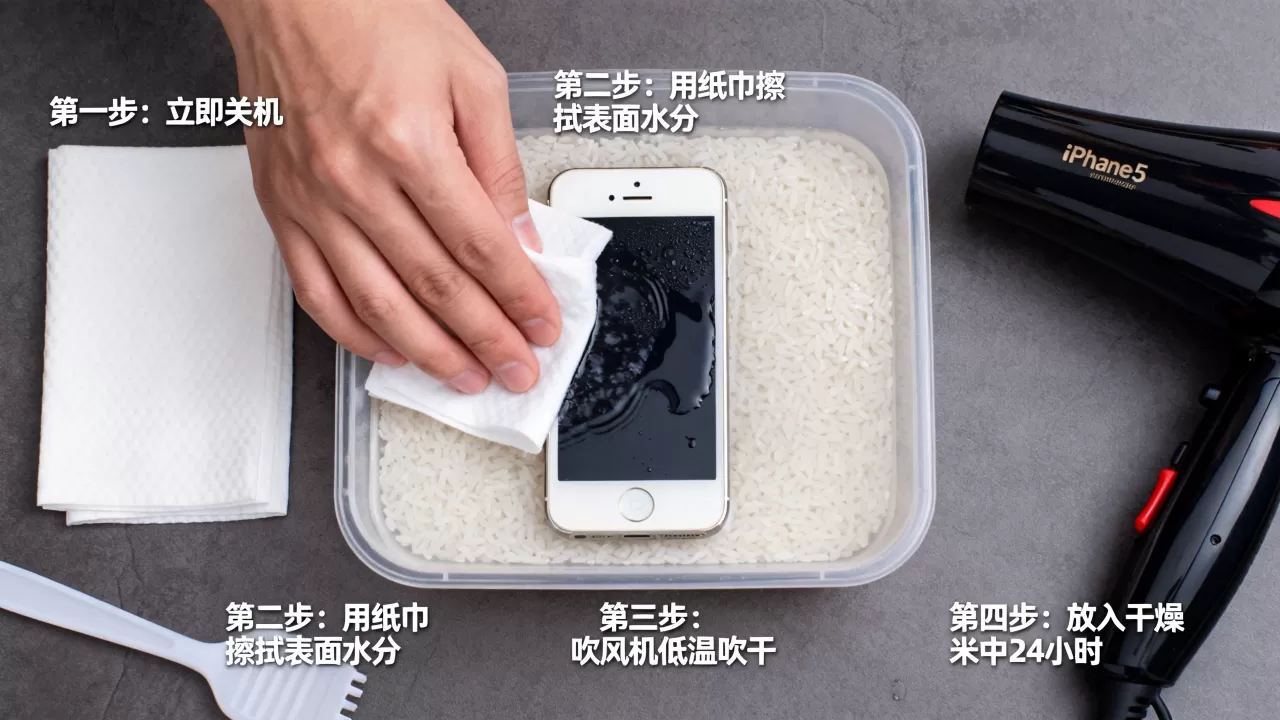 iphone5进水了怎么办，手机进水紧急处理办法