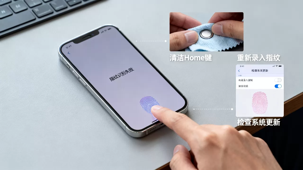 iphone的指纹解锁失灵怎么办，苹果手机指纹识别不灵敏怎么解决
