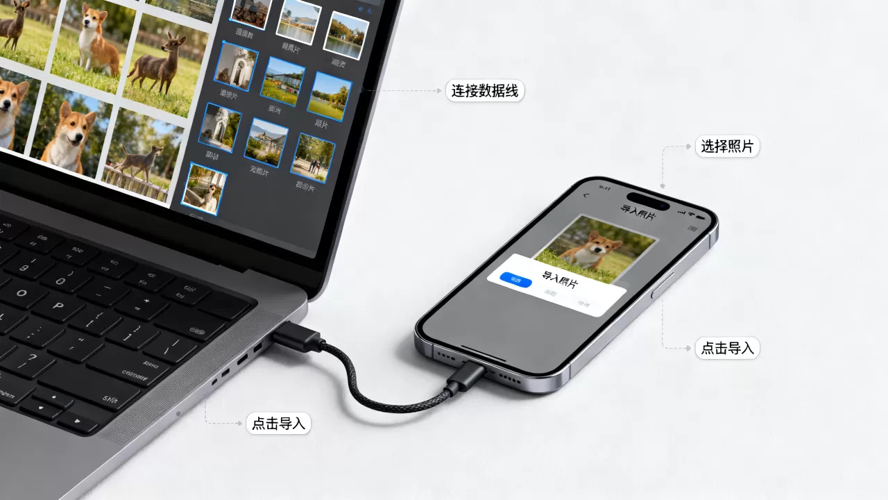 怎么把电脑上的照片导入iphone，iphone导入电脑照片
