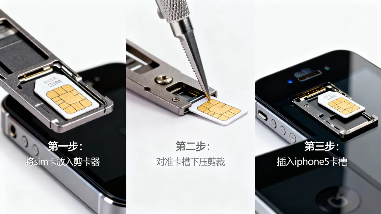 iphone5 sim卡怎么剪卡，iphone5剪卡教程