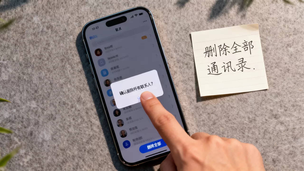 iphone如何删除全部通讯录，苹果手机一键清空联系人方法