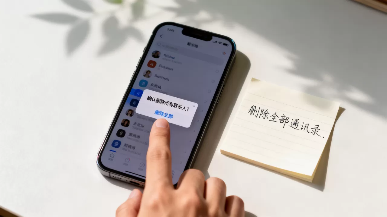 iphone如何删除全部通讯录，苹果手机一键清空联系人方法