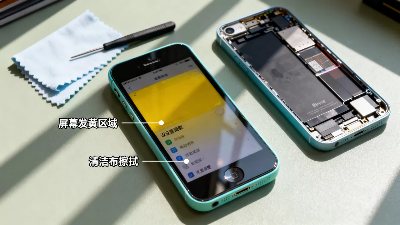 iphone5c黄屏怎么解决？苹果手机屏幕发黄原因及修复方法