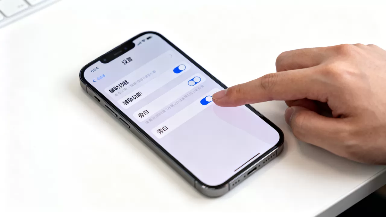 iphone怎么关闭盲人模式，iphone关闭旁白