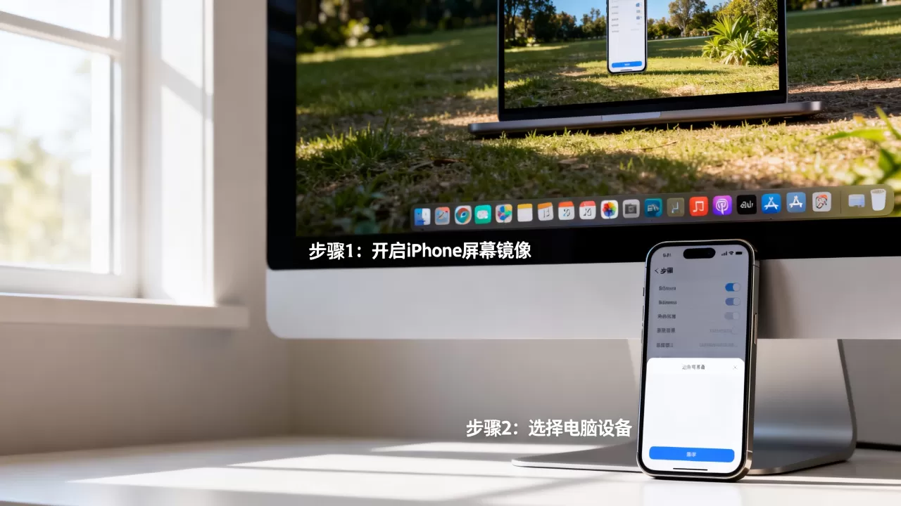 iphone与电脑屏幕共享怎么操作,iphone投屏到电脑 iphone与电脑屏幕共享怎么操作,iphone投屏到电脑