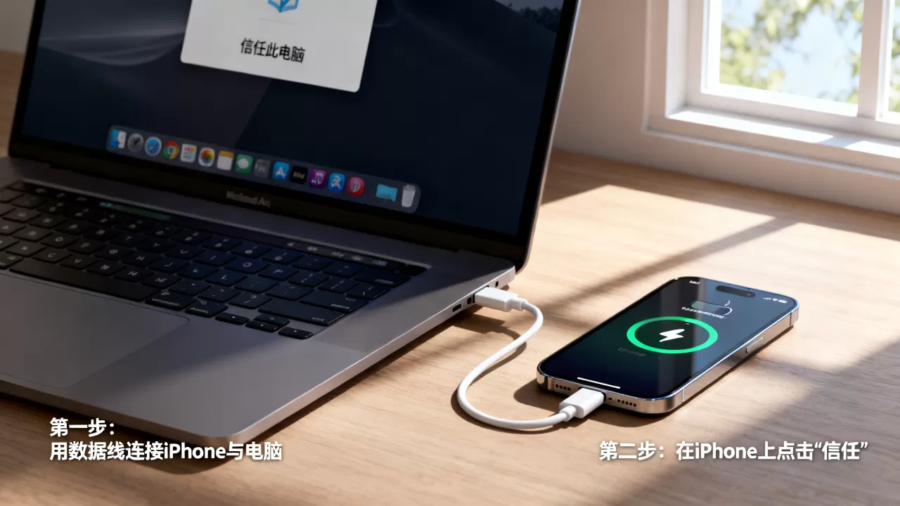电脑和iphone怎么连接，iphone连接电脑教程