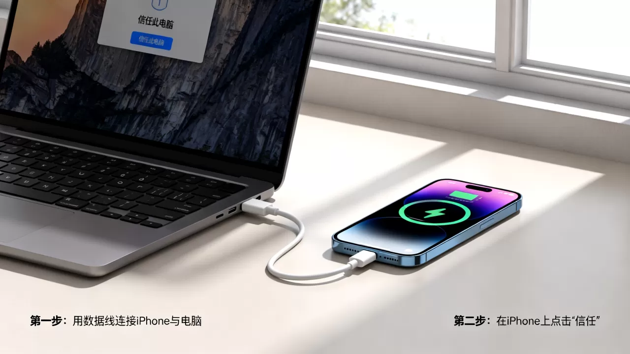 电脑和iphone怎么连接，iphone连接电脑教程