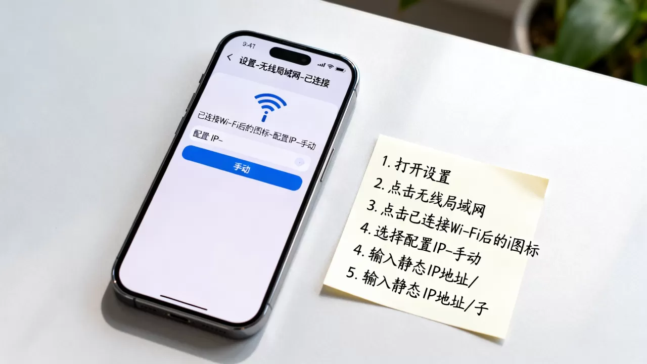 iphone怎么设置静态ip，苹果手机设置静态ip步骤
