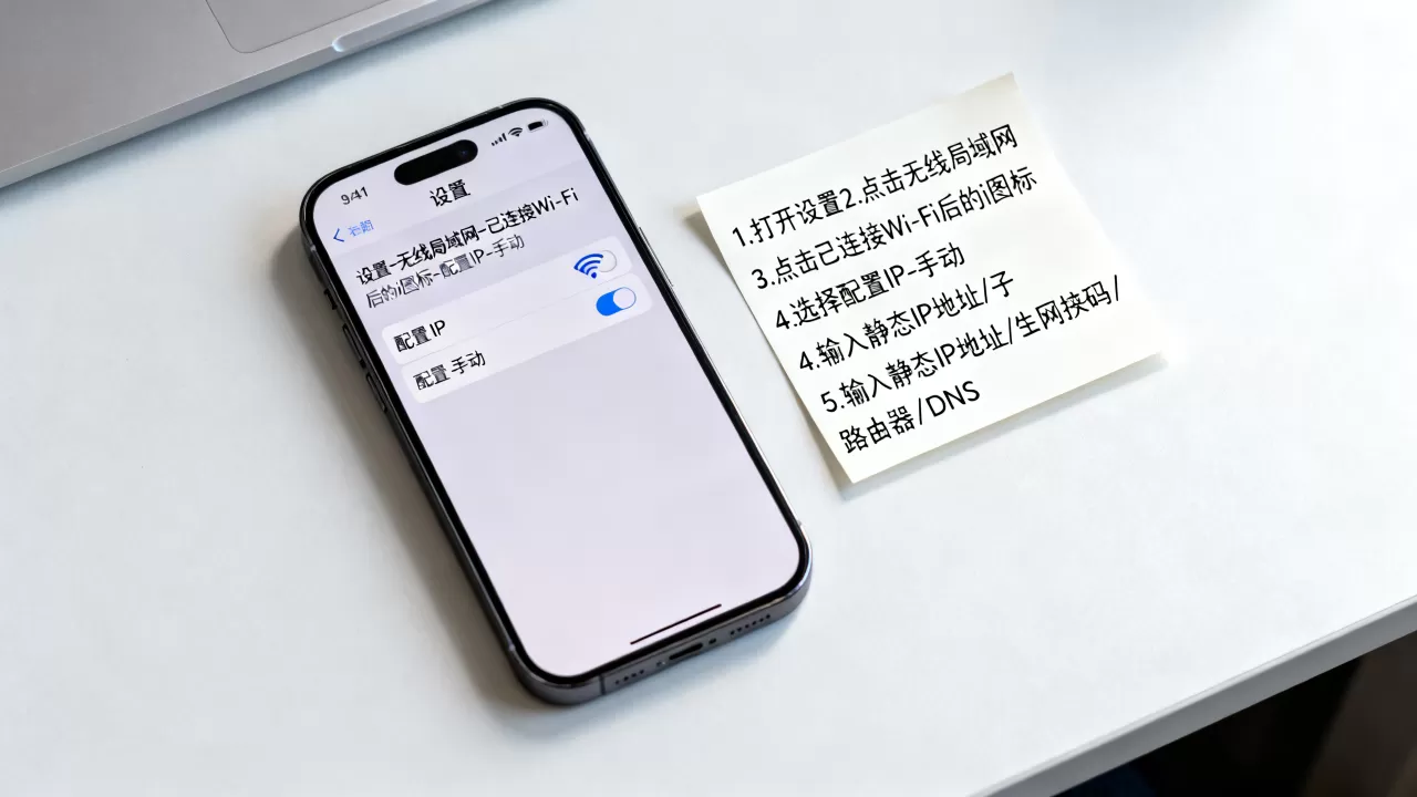 iphone怎么设置静态ip，苹果手机设置静态ip步骤