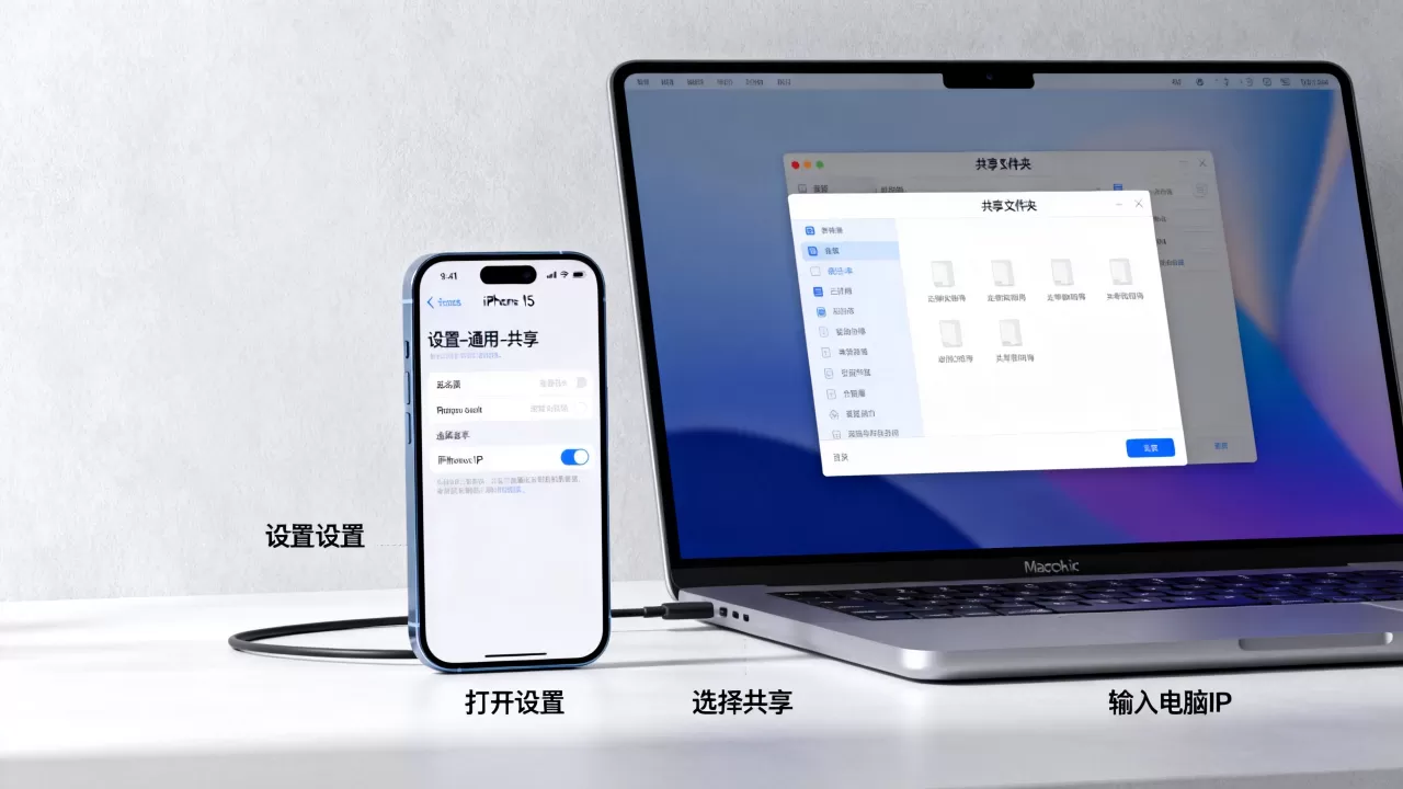 iphone怎么访问电脑共享文件夹，iphone连接电脑共享