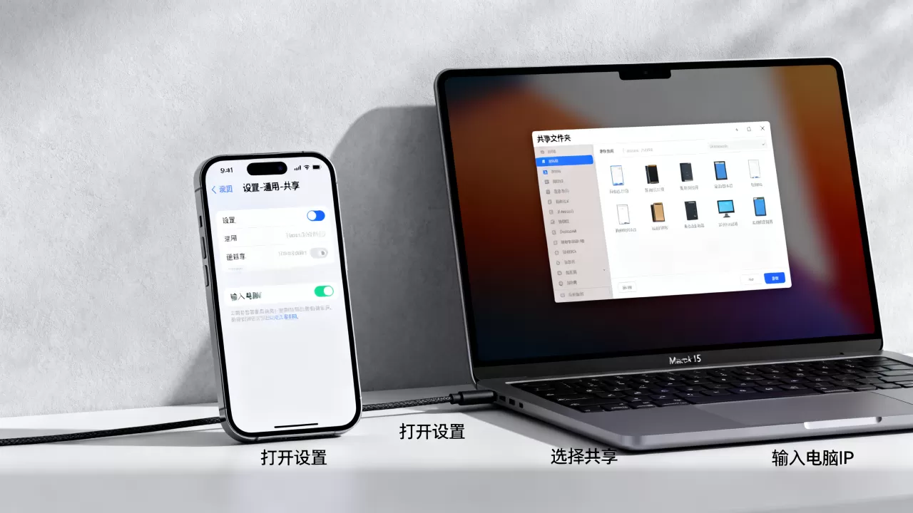 iphone怎么访问电脑共享文件夹，iphone连接电脑共享