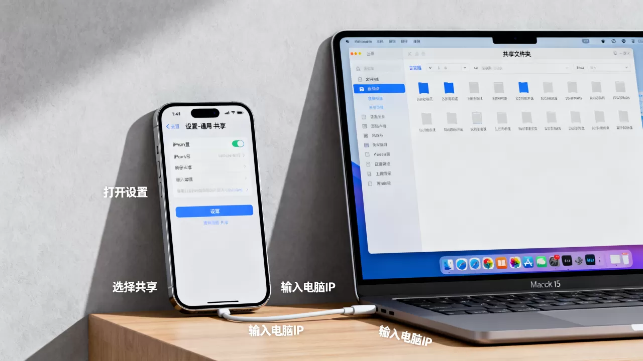 iphone怎么访问电脑共享文件夹，iphone连接电脑共享