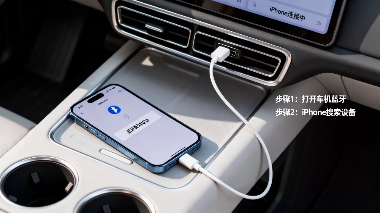 iPhone车机互联怎么设置？苹果iPhone车机互联，iPhone连接车机