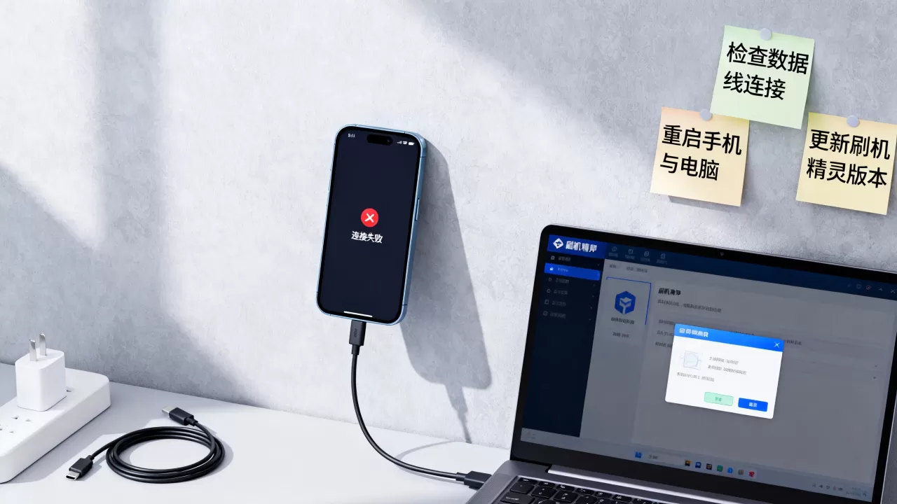 手机无法连接刷机精灵怎么办，刷机精灵连接失败解决方法