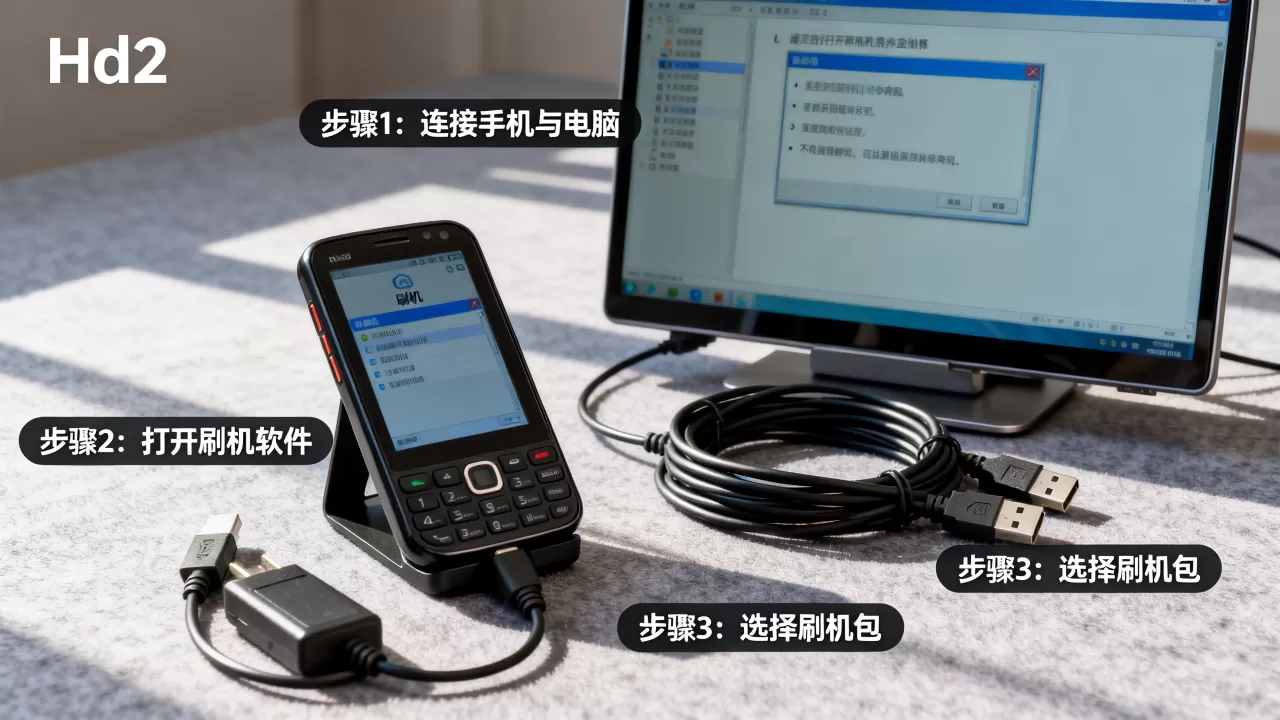 hd2刷机软件怎么用，手机刷机工具