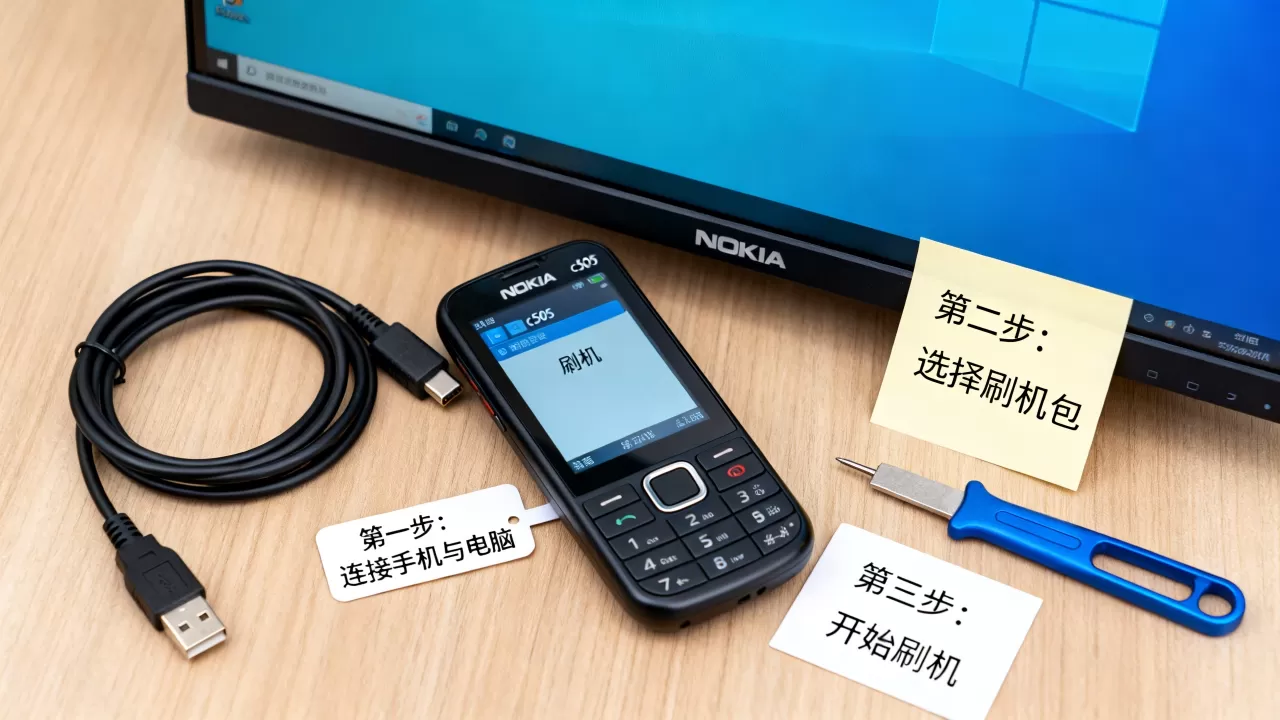 诺基亚c505刷机教程，诺基亚c505刷机
