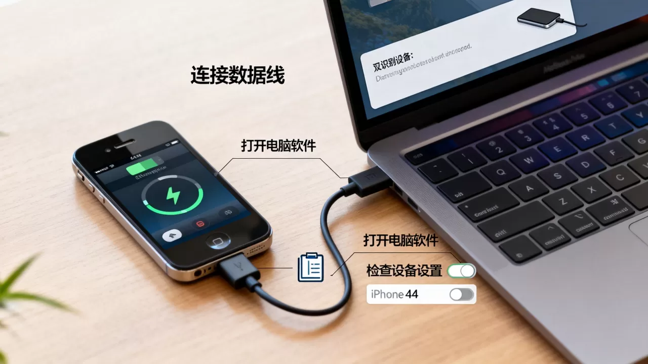 iphone4s电脑连接软件怎么用，iphone4s连接电脑没反应
