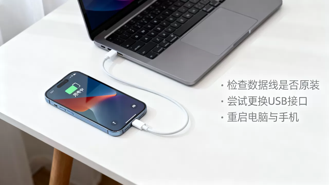 iphone连接电脑只显示充电怎么办，iphone连接电脑只显示充电