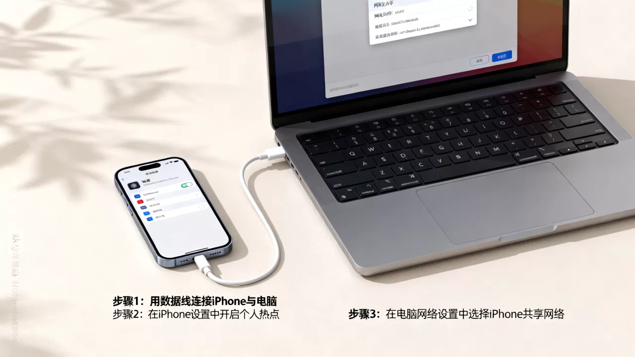 iphone怎么连接电脑上网，iphone连电脑共享网络