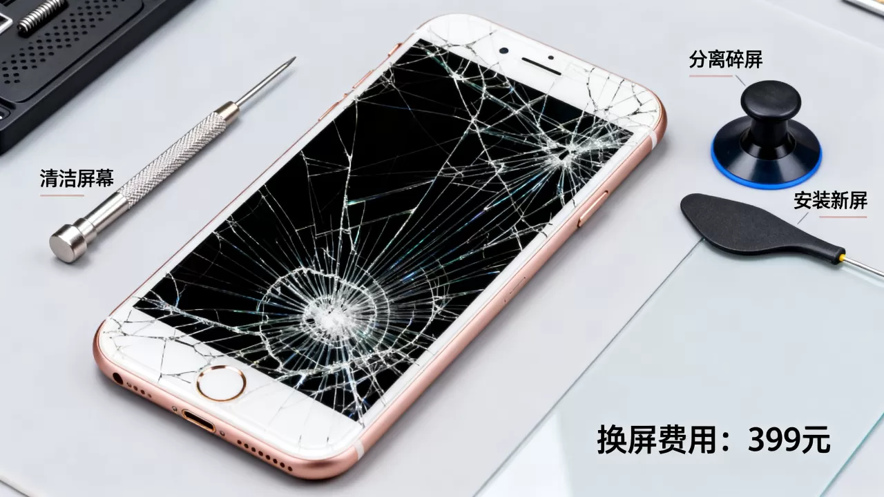 iphone7plus碎屏怎么修，iphone7plus碎屏换屏多少钱