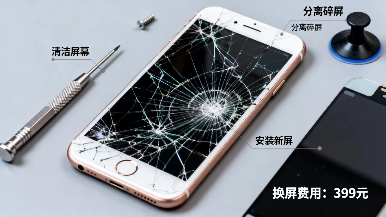 iphone7plus碎屏怎么修，iphone7plus碎屏换屏多少钱
