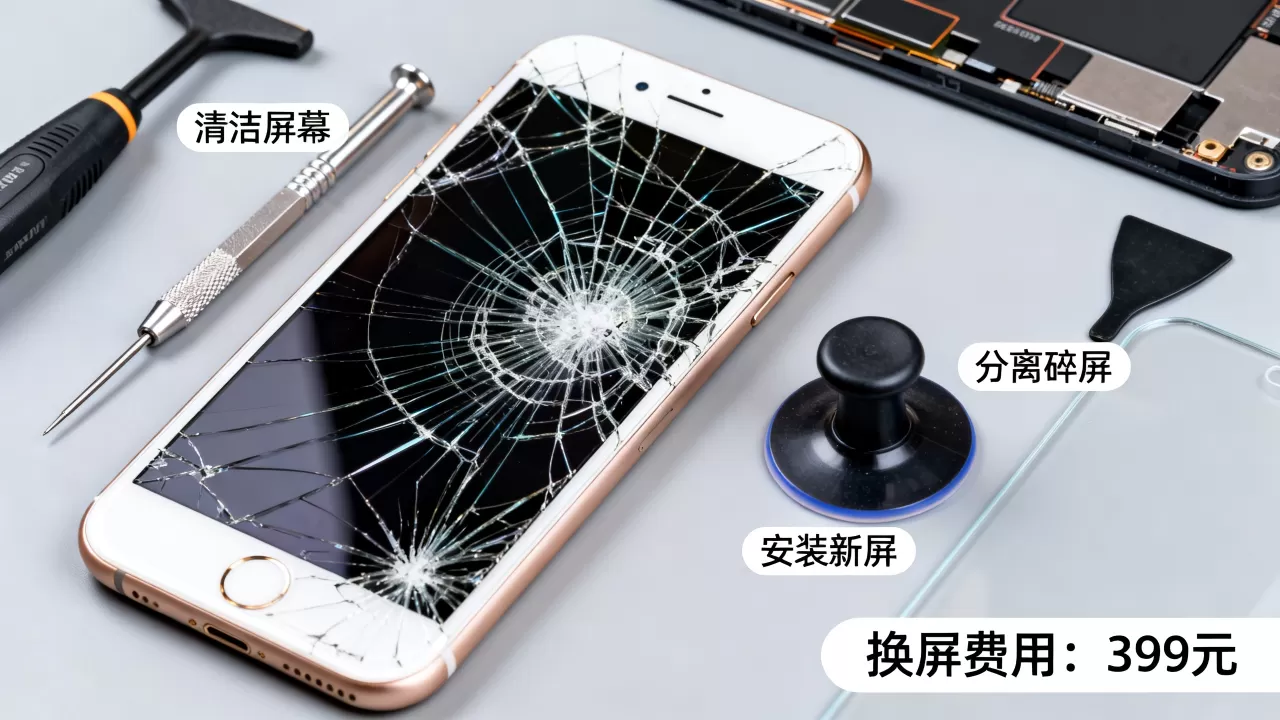 iphone7plus碎屏怎么修，iphone7plus碎屏换屏多少钱