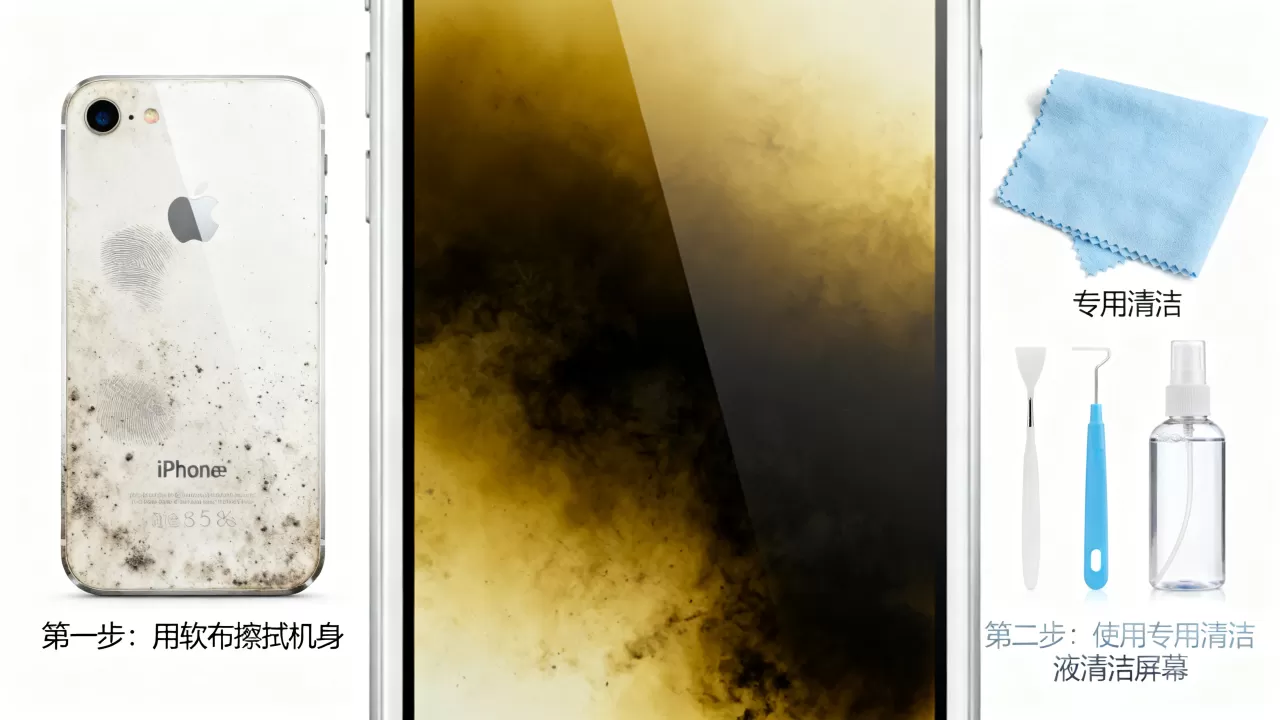 iphone5s脏了怎么清洗，iphone5s屏幕发黄变黑