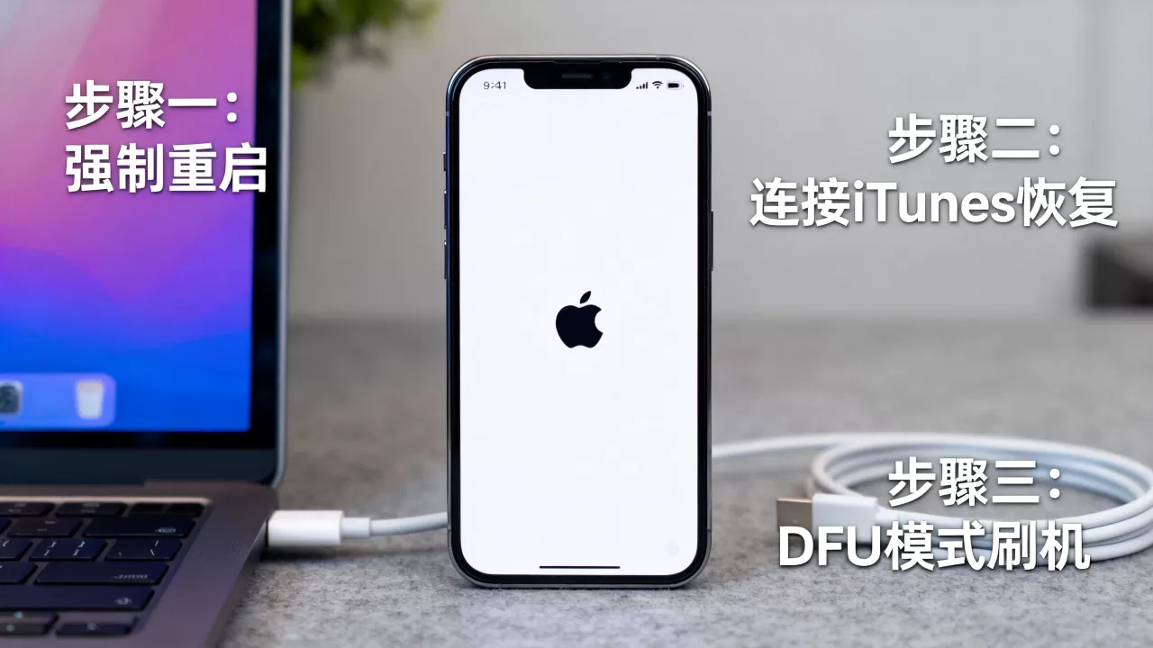 刷机之后白苹果怎么办，iPhone白苹果怎么解决
