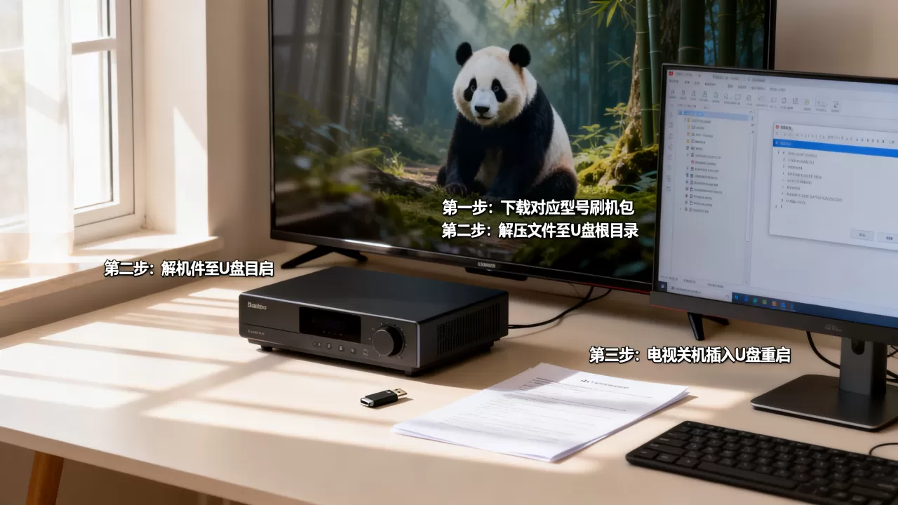 熊猫电视刷机包怎么刷，熊猫电视刷机包