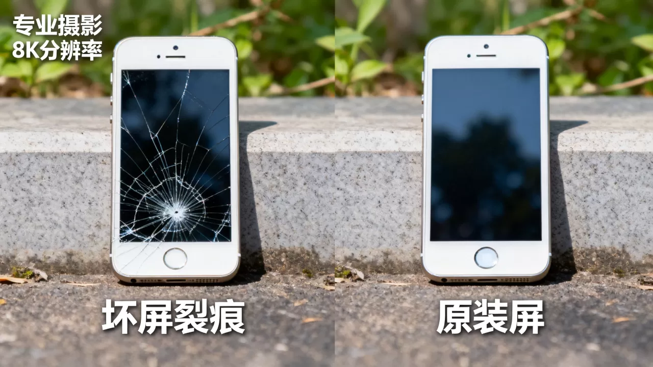 iphone5s屏幕对比，iphone5s屏幕坏了换原装屏多少钱
