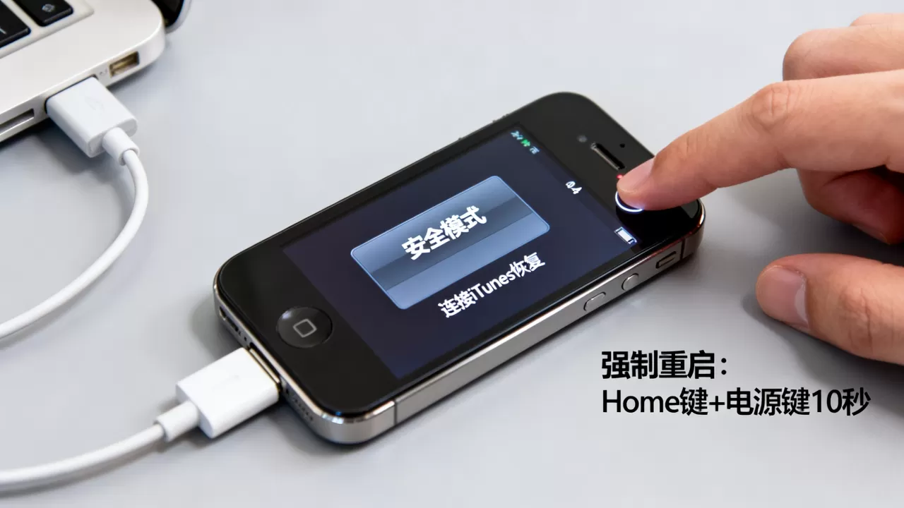 iphone4进入安全模式怎么办，iphone4进入安全模式