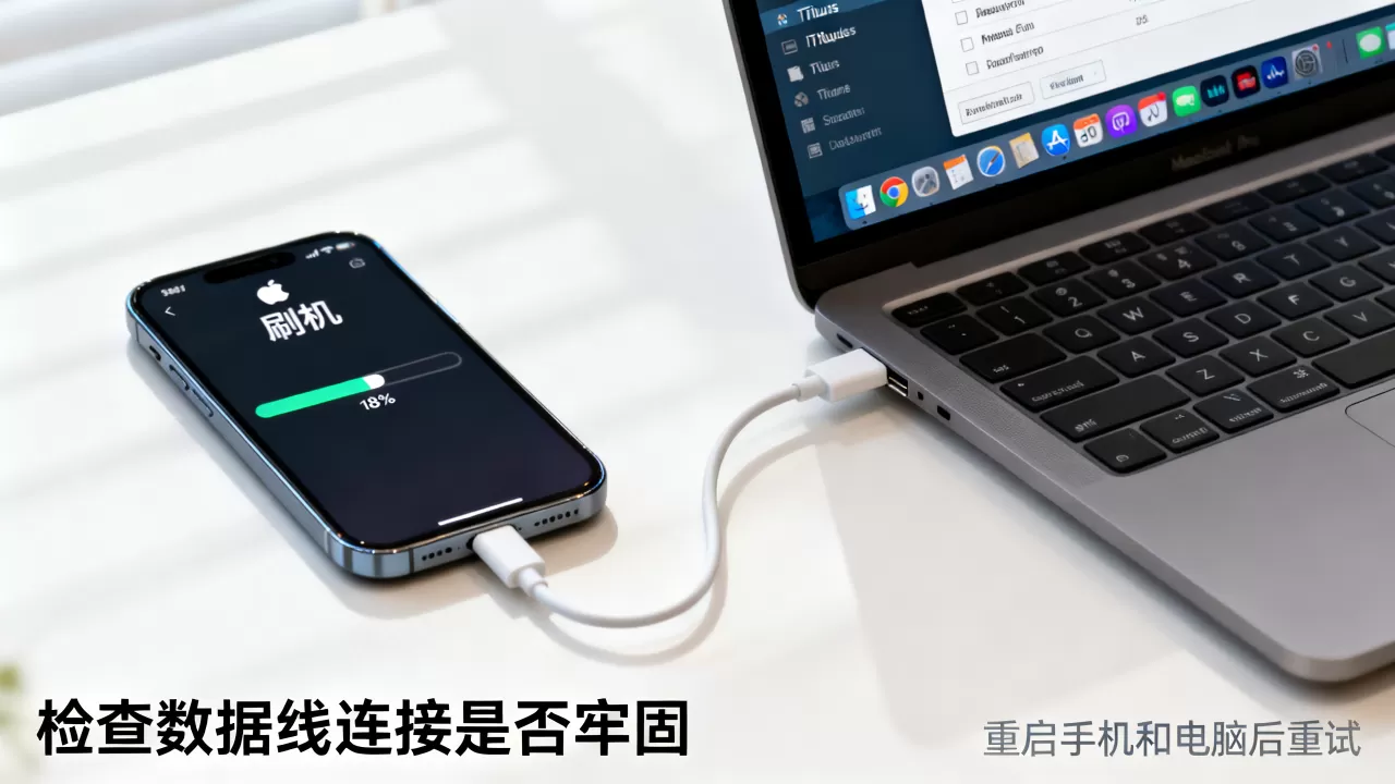 苹果刷机卡在18%怎么办，如何解决刷机失败问题？