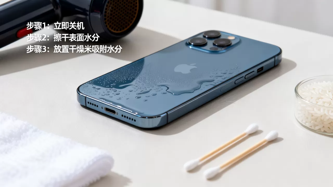 iPhone进水后自动关机怎么办，手机进水关机原因及解决方法