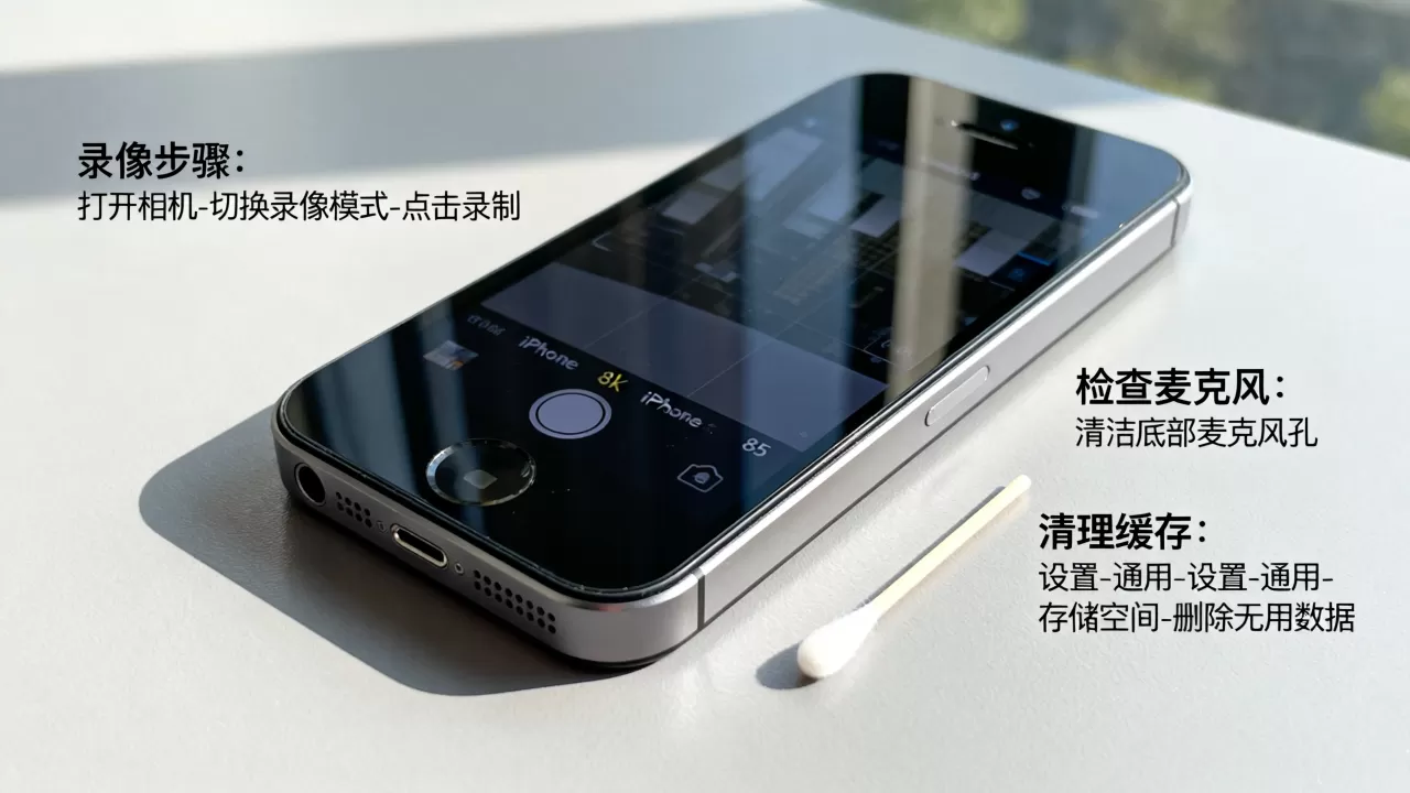 iPhone5怎么录像，iPhone5录像没声音或卡顿怎么办