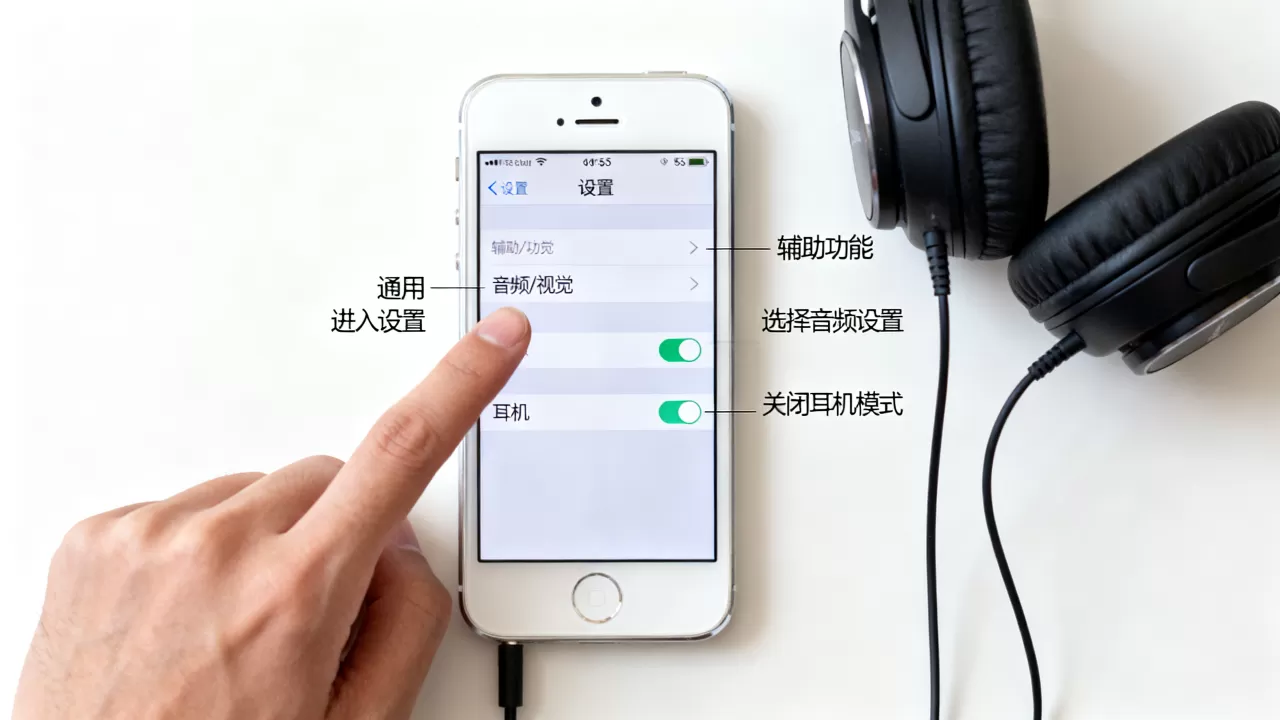 iphone5s耳机模式一直显示怎么关闭,如何解决设置方法 iphone5s耳机模式一直显示怎么关闭,如何解决设置方法